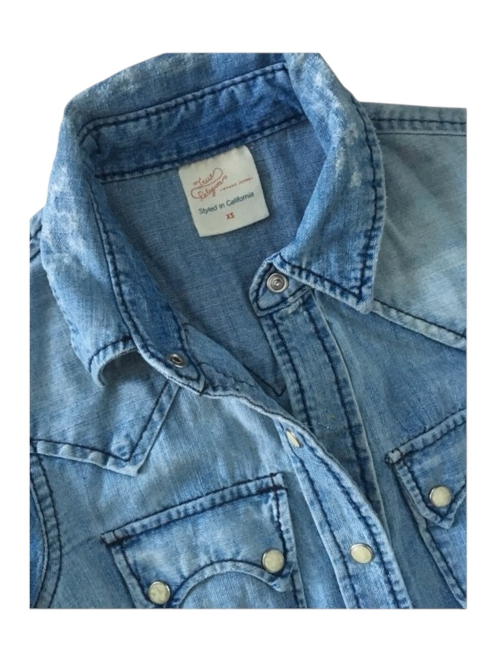 new True Religion ʊ Lucy Denim Button Down Western Inspired Shirt ʊ Sundance XS - Picture 5 of 16